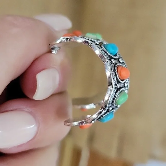 Vibrant Festival Half Hoop Earrings - Picture 7 of 7